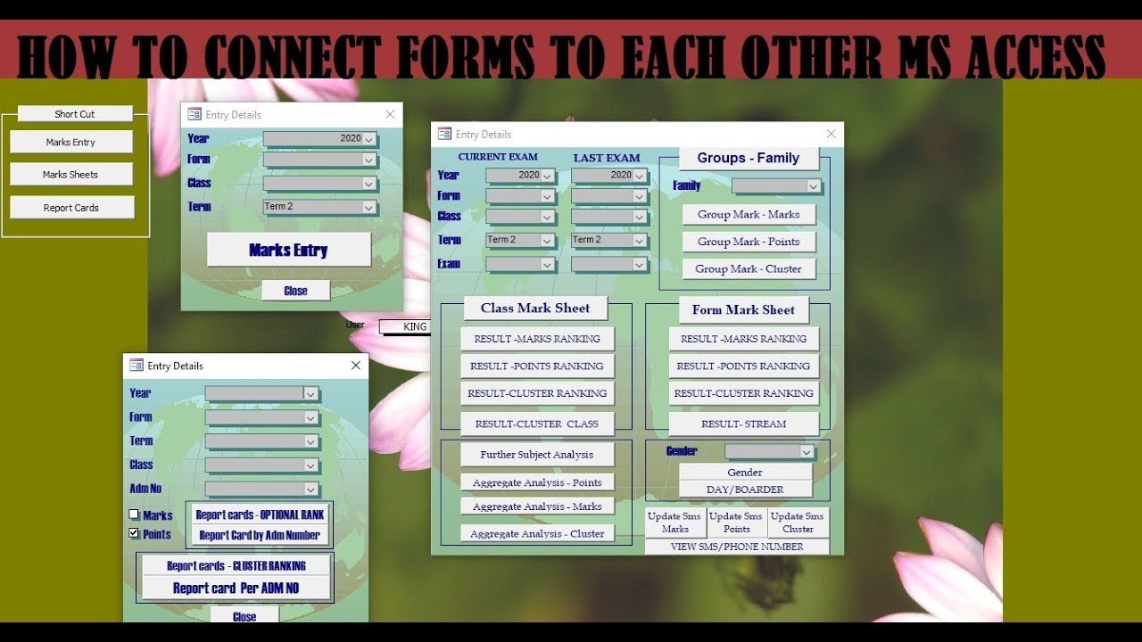Как соединить несколько форм FORMS в базе данных Microsoft Access