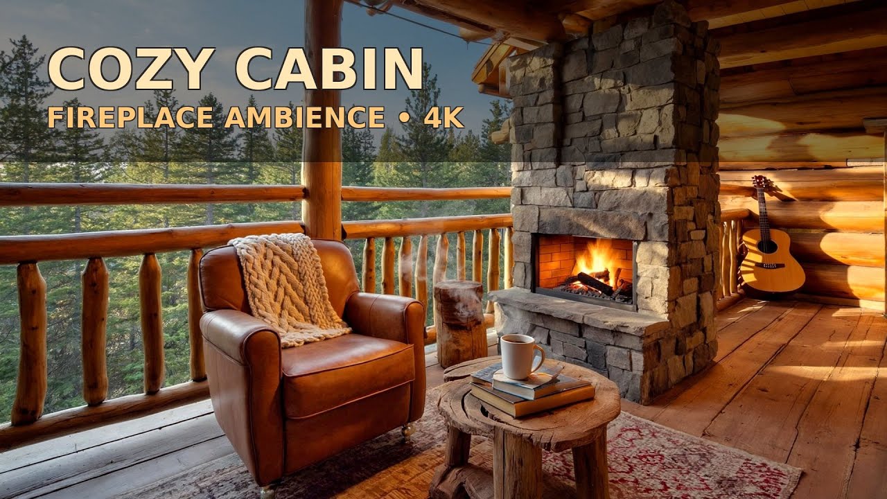 Cozy Spring Morning ☕ Acoustic Guitar Music by the Fireplace