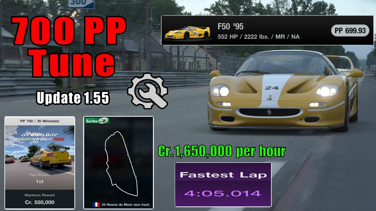 GT7|Ferrari F50 '95|Le Mans 700pp Build|1.55