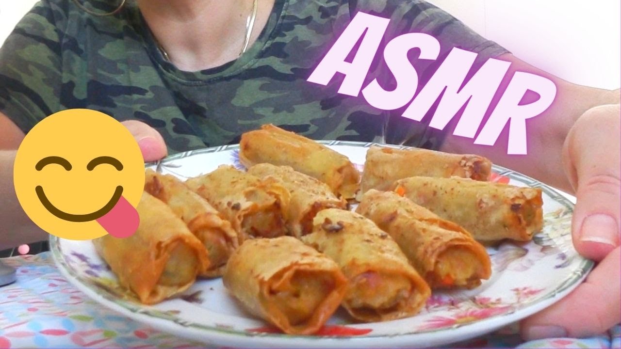 😴 ASMR Frühlingsrollen essen/Essgeräusche/eating sounds 🤤😋