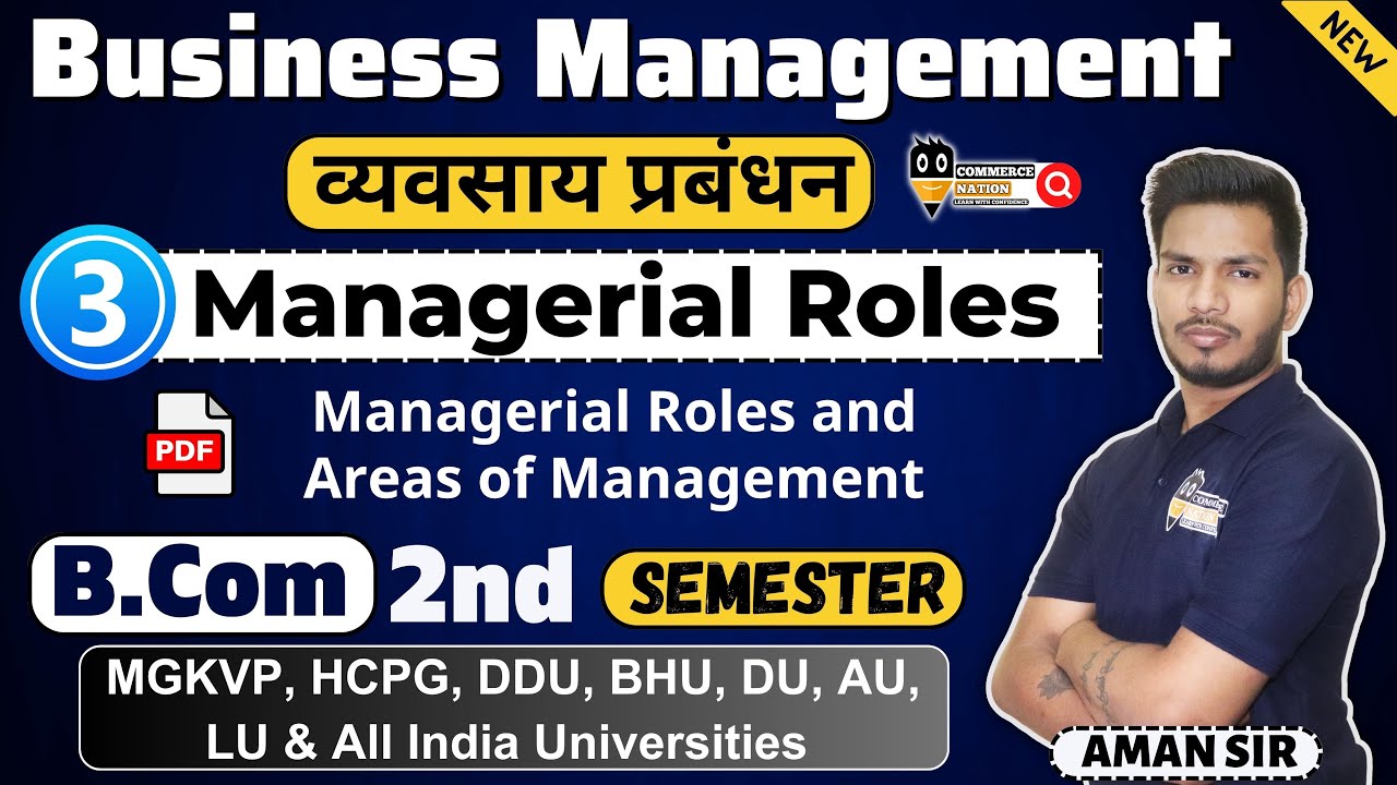 Managerial Roles & Areas of Management |Business Management | bcom Semester MGKVP & Others