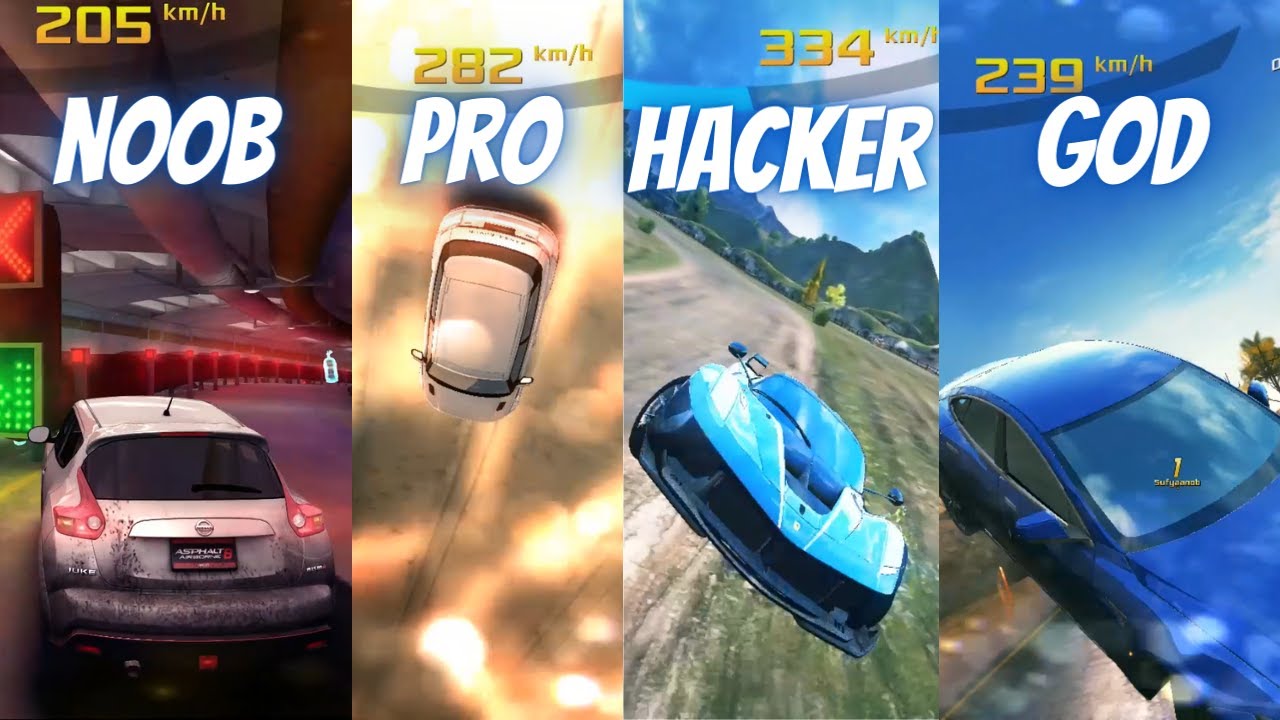 Noob vs Pro vs Hacker vs God