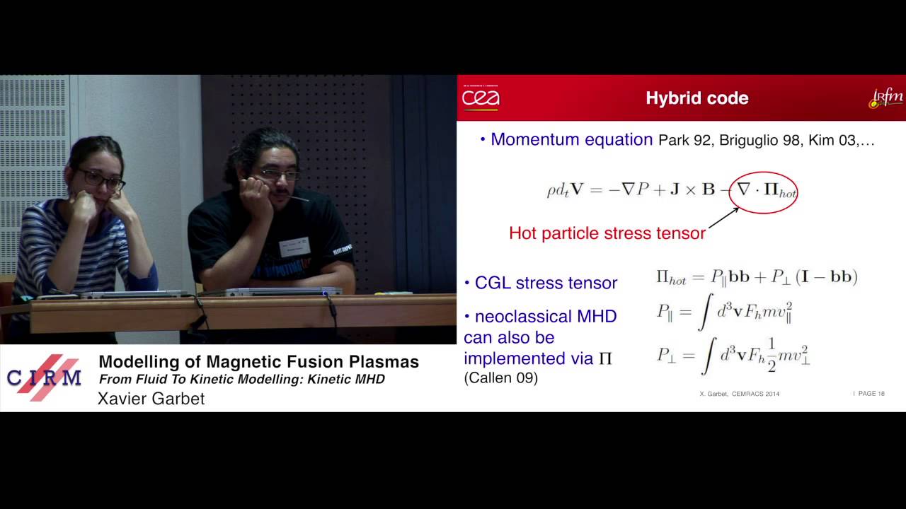 Xavier Garbet: Modelling of magnetic fusion plasmas: from fluid to kinetic description: kinetic MHD