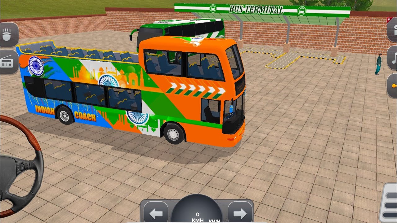 American bus driving gaming video 4K trading video