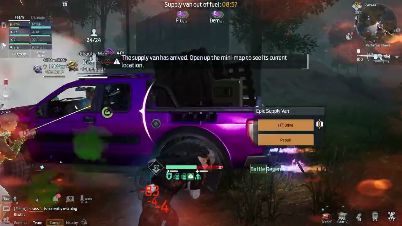 UNDAWN | RADIATION ISLAND SUPPLY VAN | DEMIGOD VS PARTY VS REDCODE VS FLUGEL