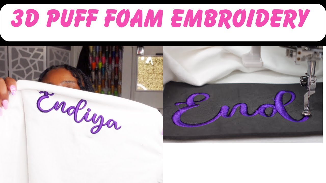 3D Puff Foam Embroidery Tutorial |  Single Needle Machine | Janome 500E
