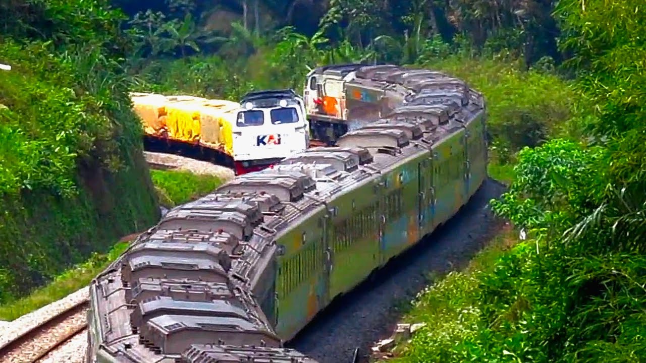 Two Trains Passing on the Track.