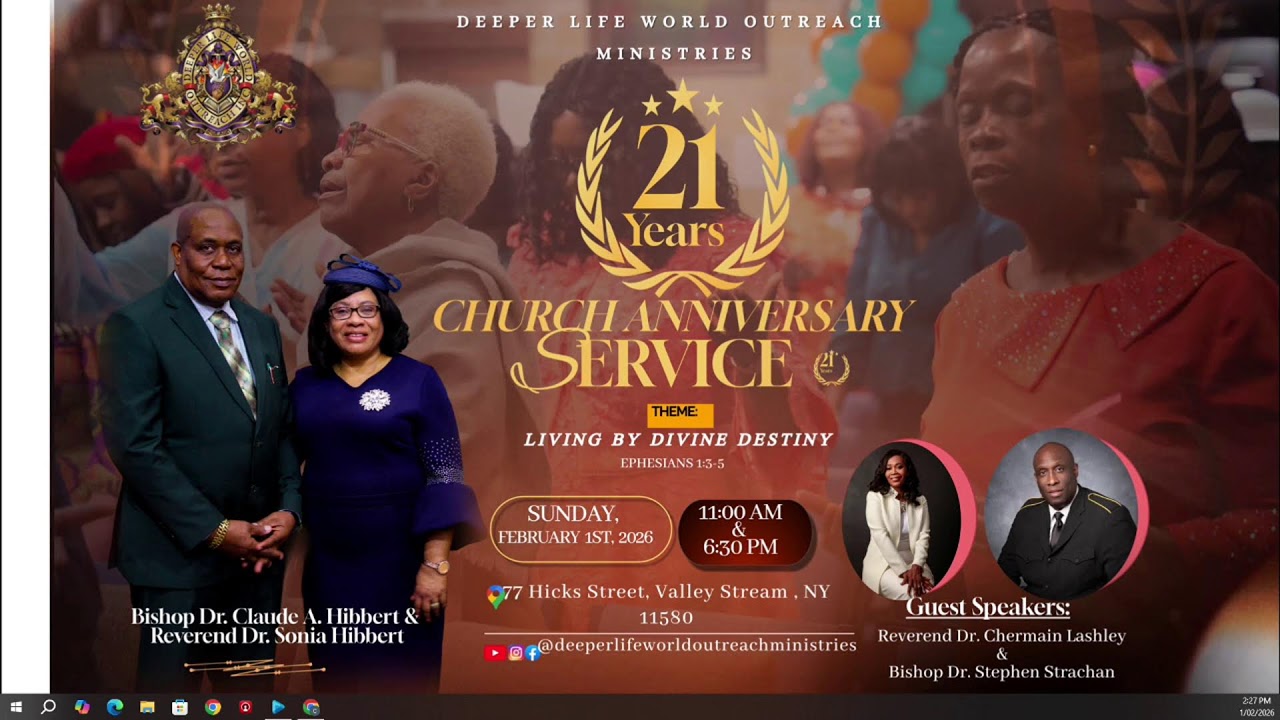 Sunday February 1, 2026 | 11am 21st Anniversary Service | Opening Session