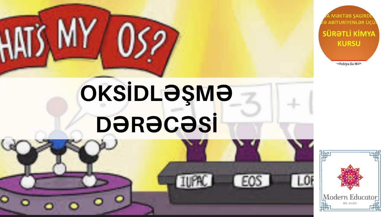 DƏRS - 12 Oksidləşmə dərəcəsi