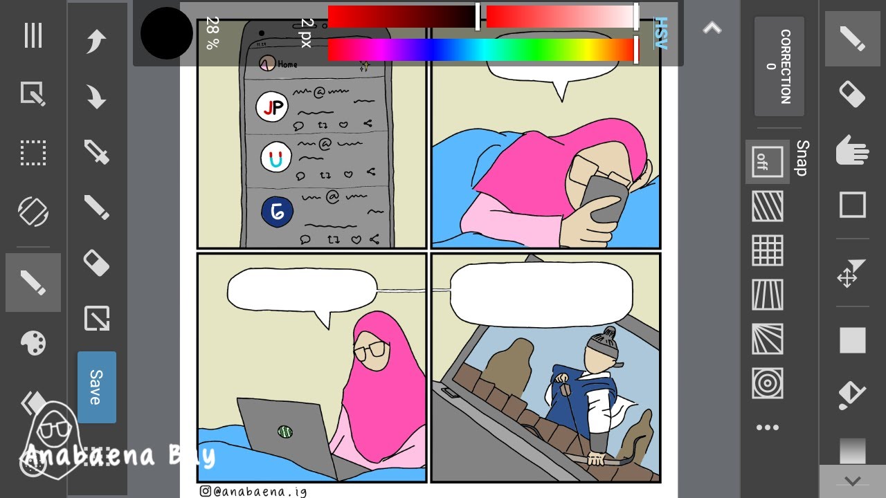 Making Comic Using MediBang Paint -- Social Distancing