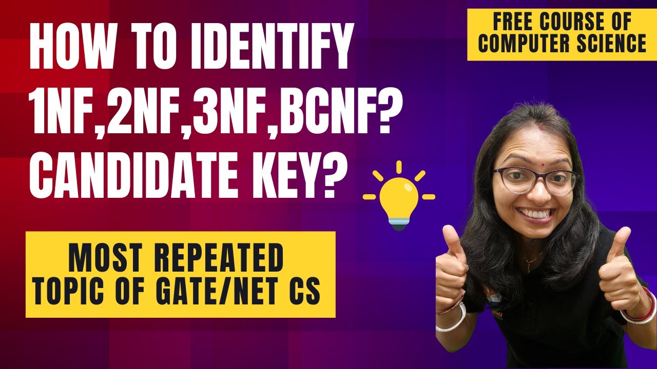 100% уверен в теме GATE CS | Функциональная зависимость и концепция полной нормализации через СУБ...