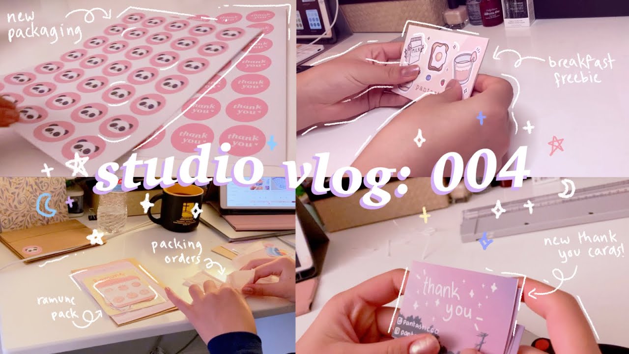 studio vlog 004 🌷🌺~ packing orders and new packaging