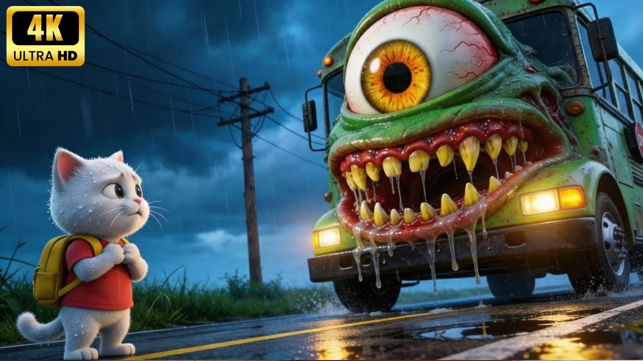 😱OMG! 🚌 A Kitten Met A Mutated School Bus Monster On The Way To School! 🐱💥  KITTY DREAM TEAM