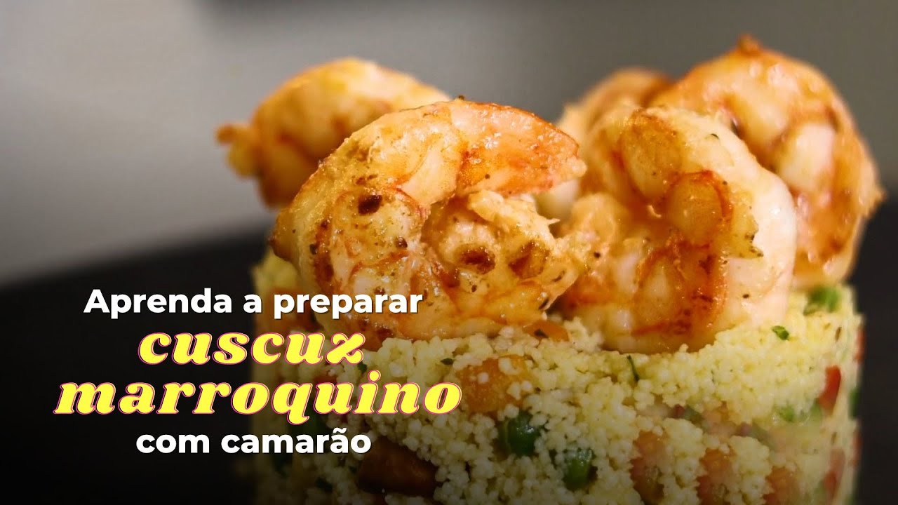 Cuscuz marroquino com camarões