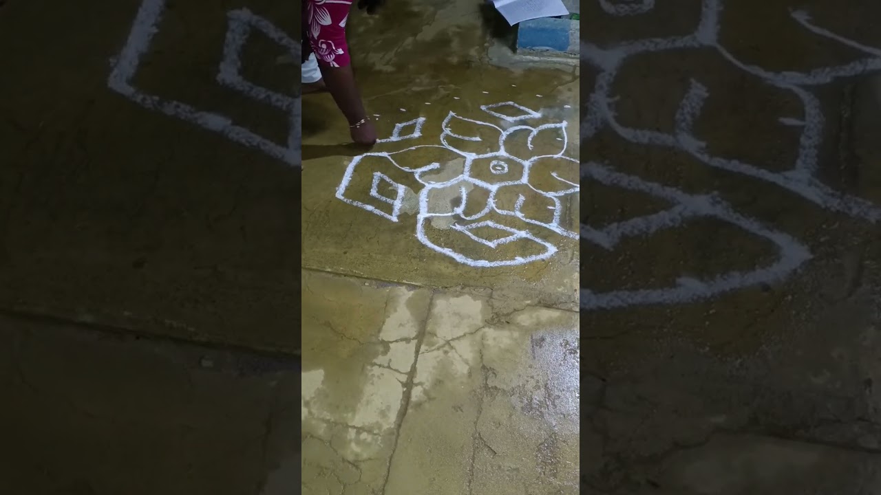 11*6 pulli super easy kolam 🌺❤️#dailykolam #kolamwithdots #superkolam 