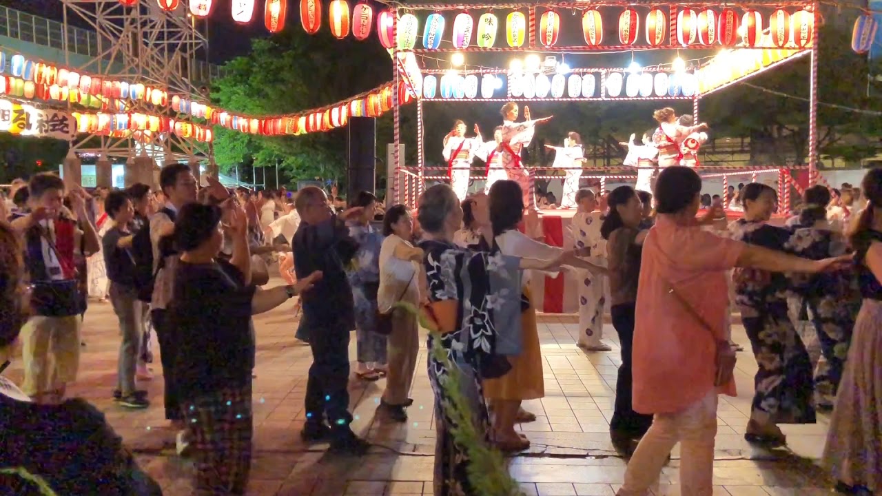 Yagi-bushi during 2018 Sumida River Bon Dance_歌詞付き「八木節・国定忠治」＠2018年隅田川おどり納涼会