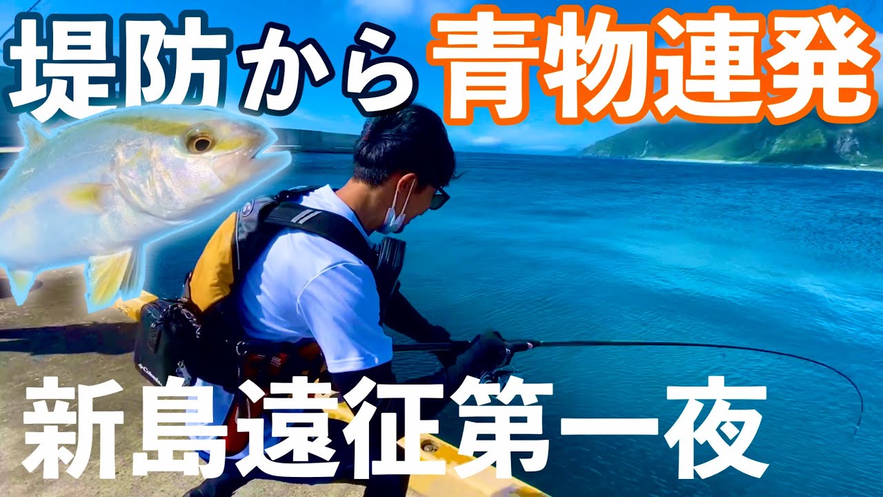 【離島】堤防から40gのメタルジグで青物連発‼︎ 新島遠征第一夜