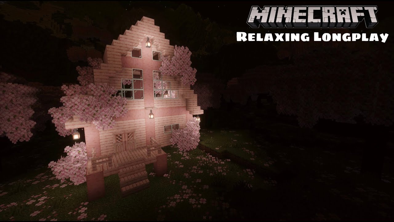 Building a Cozy Cherry Blossom House | Cozy Minecraft Longplay (No Commentary)