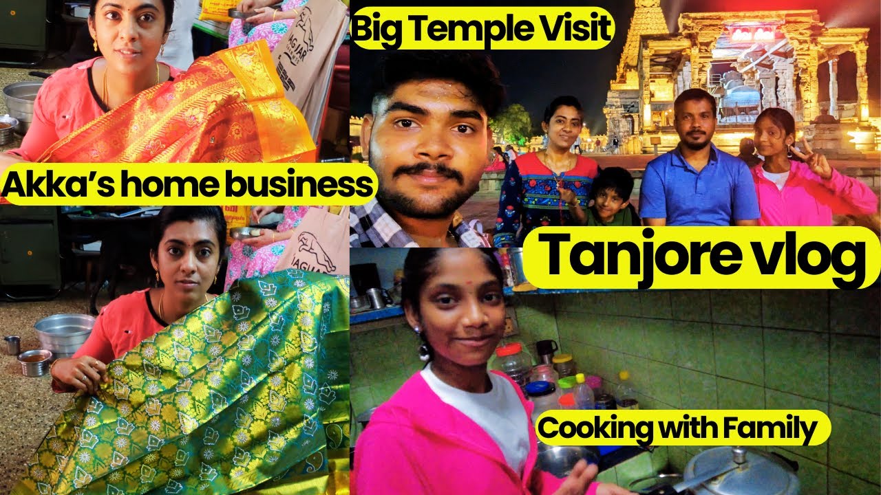 Tanjore vlog 😍| Nathanar veedu 🤩| Saree stone business #tamilvlog #trending #livewithmeinjapan