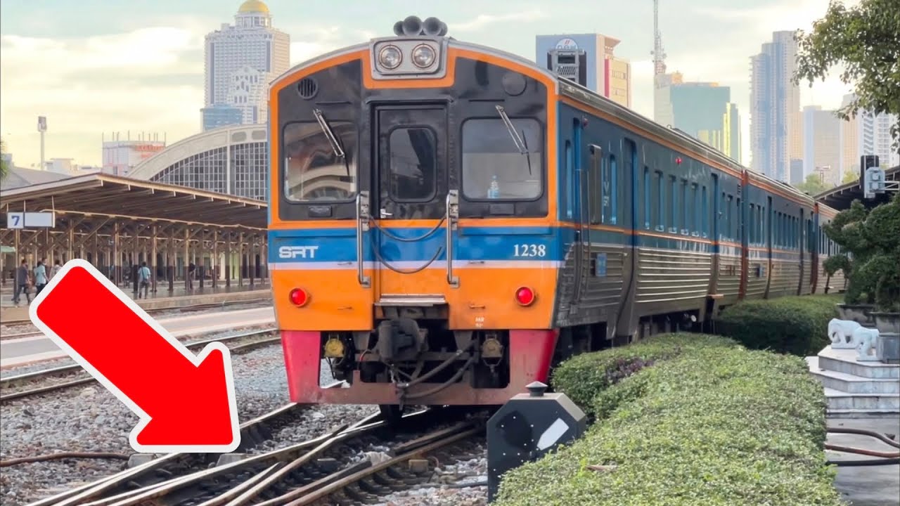 SRT. รถไฟชานเมือง ธรรมดาช่วงเย็นที่สถานีกรุงเทพ (หัวลำโพง) กับการตั้งริ้วขบวน วิ่งผ่านประแจ 8 ลิ้น!?