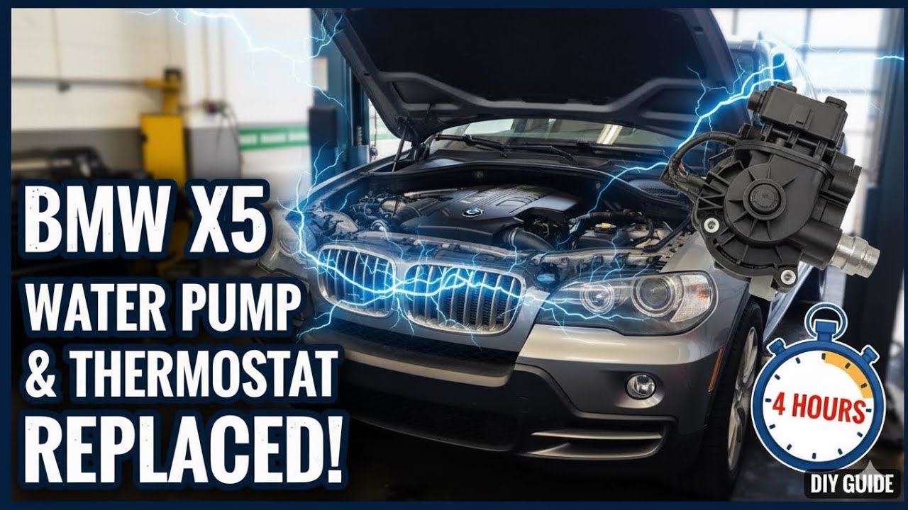 Как заменить электрический водяной насос и термостат на BMW X5 E70 2006-2013 годов с двигателем M54