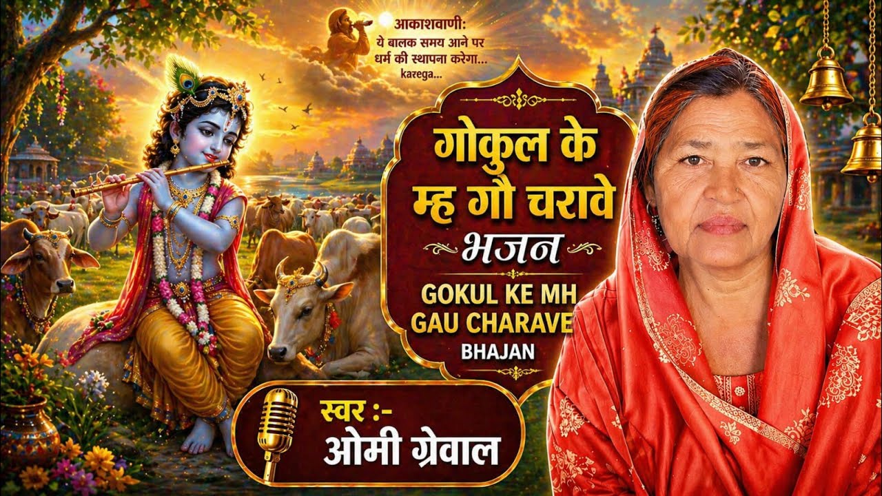 कृष्ण जी का भजन - गोकुल के म्हा गऊ चरावे | ऊपर से आई आवाज - गोकुल के रहने वाले 🙏🏻