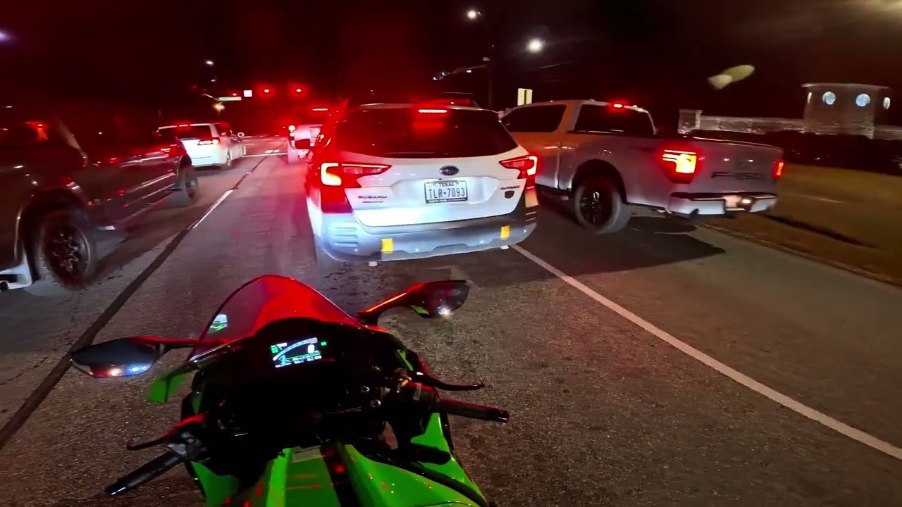 Riding to Stunt Practice Bike Night - Stunts, Wheelies and Burnouts - My buddy 6.3 AMG Mercedes-Benz