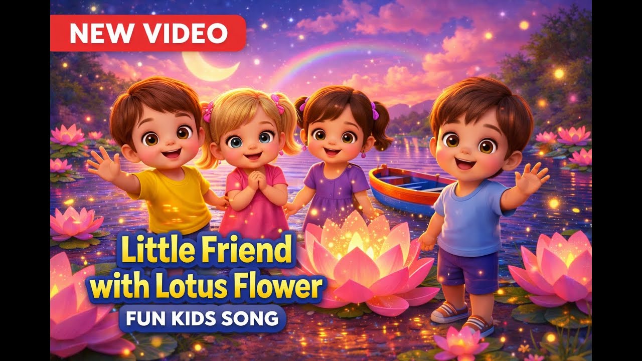 Little Friend with Lotus Flower | Soft English Song | Nursery Rhyme & Fun Song