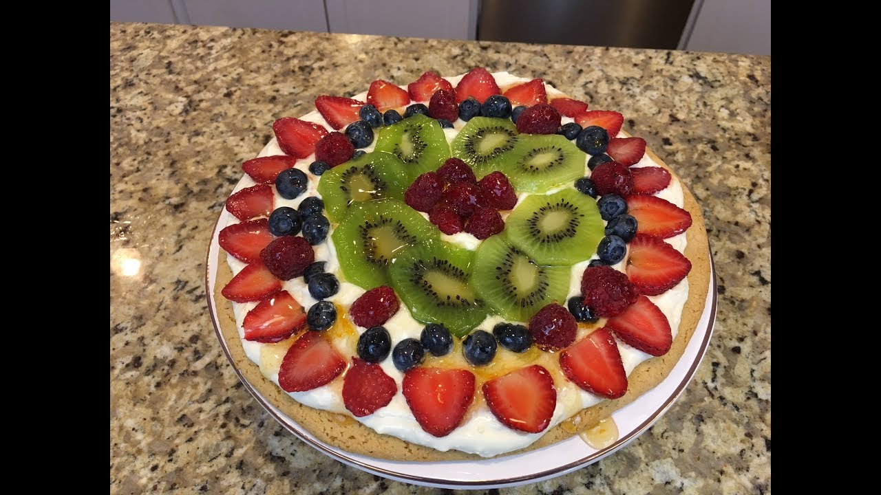 Three Ingredient Sugar Cookie Pizza Fresh Fruit Family Anytime Dessert Favorite Quick Easy