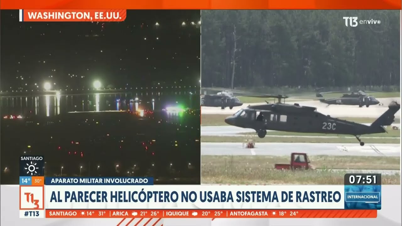 Tragedia aérea en Washington: avión chocó contra un helicóptero