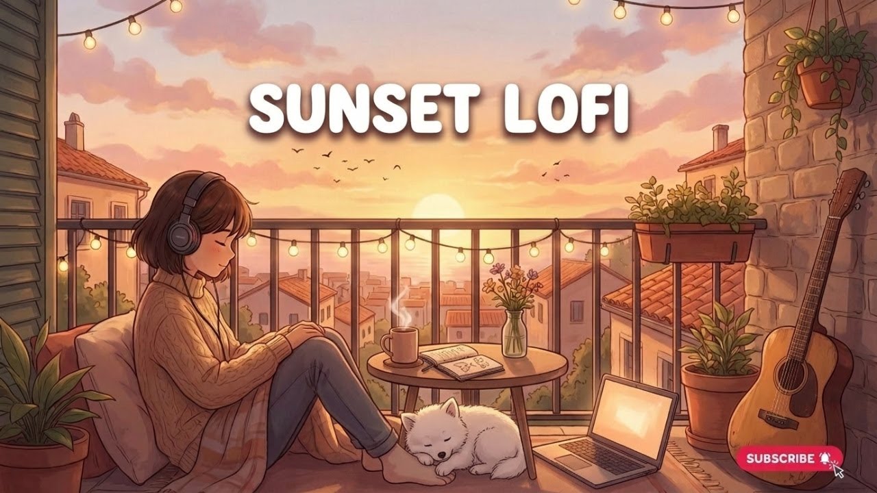 Sunset Balcony Lofi 🌇 | Chill Study Beats, Relaxing Focus Music & Peaceful Evening Vibes