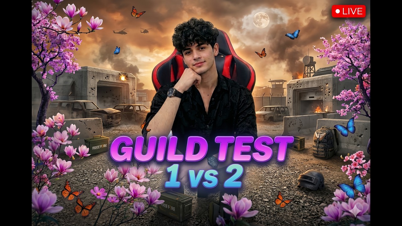 GUILD TEST 1 VS 2 || CHIKU IS LIVE  ||  GUILD TEST FREE  FIRE 🔥😱#freefire #trending#shorts🔥😱