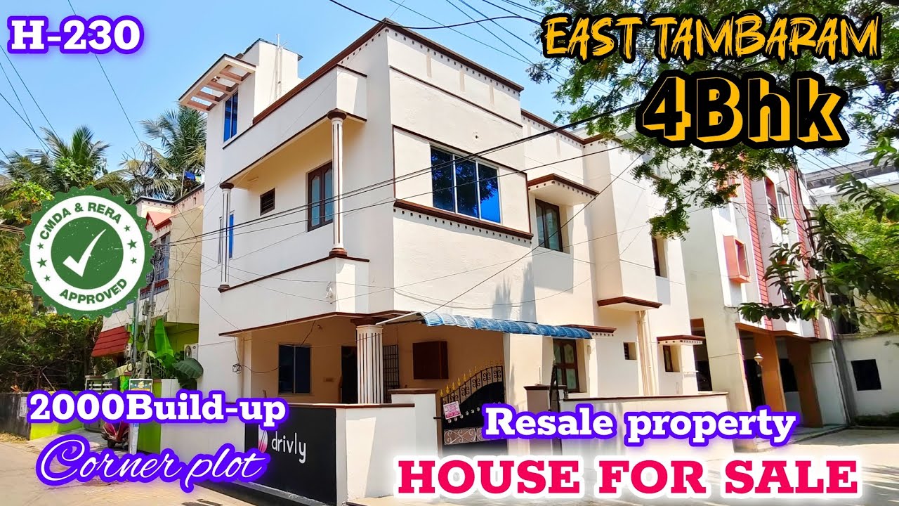 East Tambaram 4BHK House for Sale | Corner Plot | 1250 Sqft Land | CMDA Approved | 2000 Sqft Build