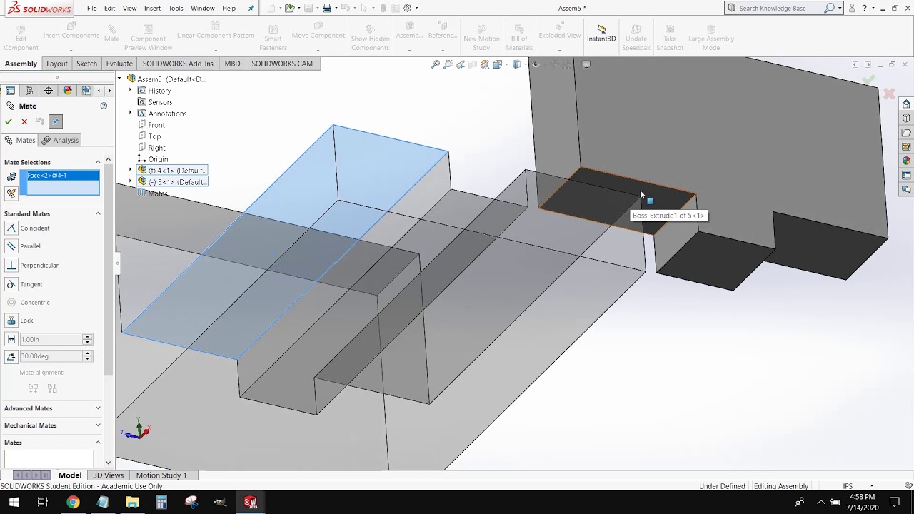 Solidworks Tutorial: Advanced Mates