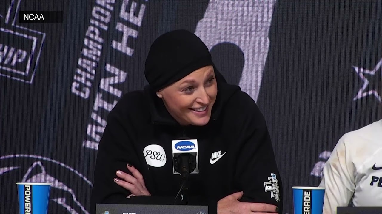 Penn State's Katie Schumacher-Cawley, Gillian Grimes, Jess Mruzik and Caroline Jurevicius full press