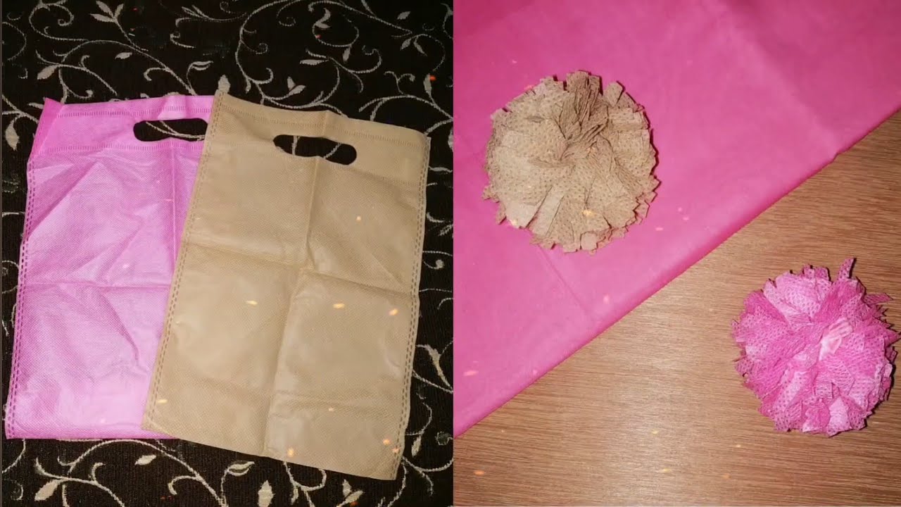 ♻️ Turning shopping bags into cute pom poms 💚Reuse. Recycle. Create. ✂️✨