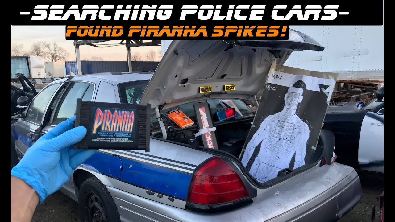 Searching Police Cars Found Piranha Spikes! Ford Crown Victoria interceptor p71