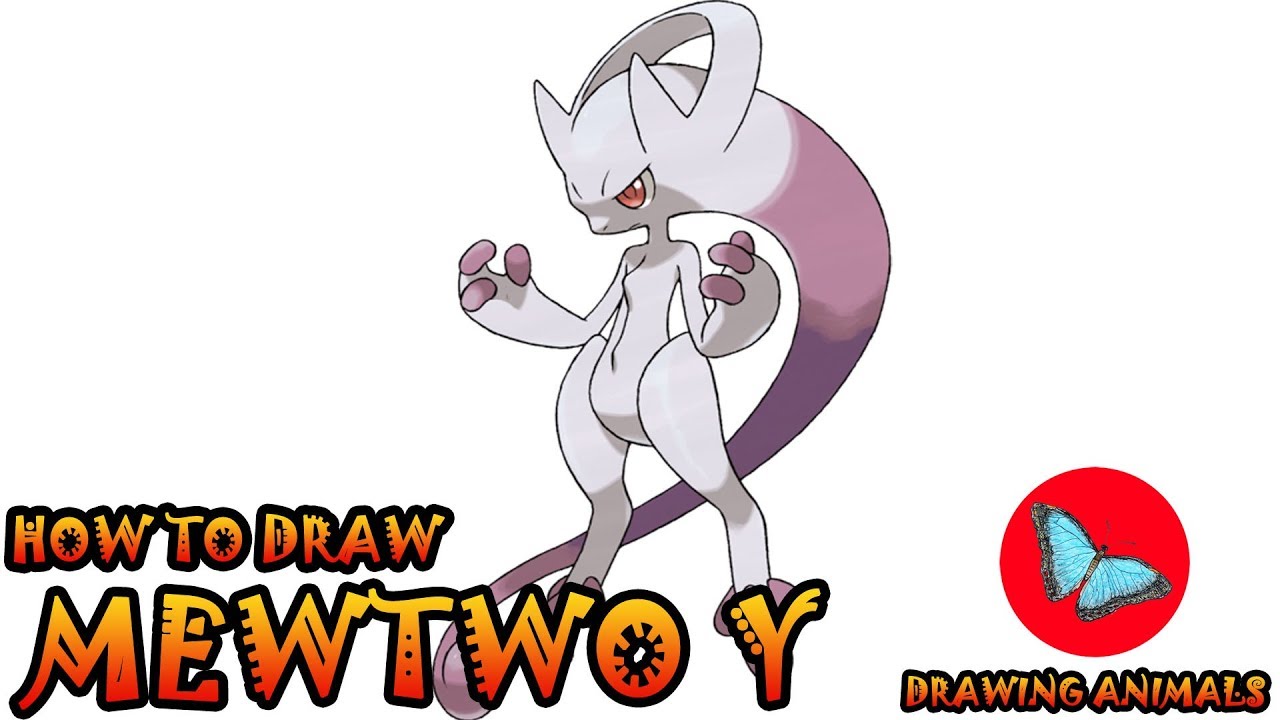 How To Draw Mega Mewtwo Y From Pokemon | Drawing Animals