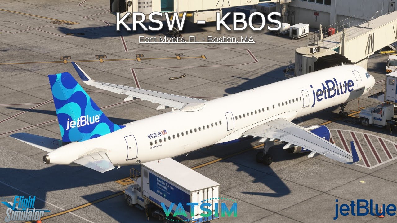 KRSW - KBOS | SNOW OPS | JETBLUE A321 | VATSIM | REAL WORLD STUDENT PILOT | MSFS 2020