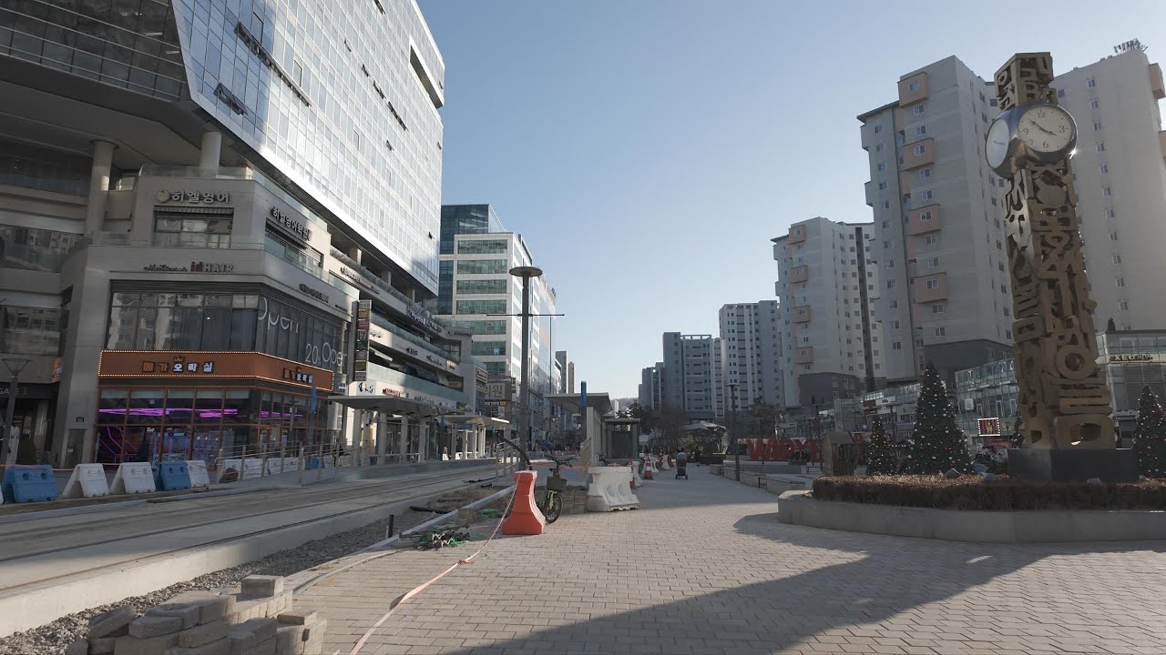 [4k] 맑은 날 위례신도시 산책 ☀️ | 트램 공사길을 따라A Sunny Walk in Wirye New Town ☀️ | Following the Tram Line #위례신도시
