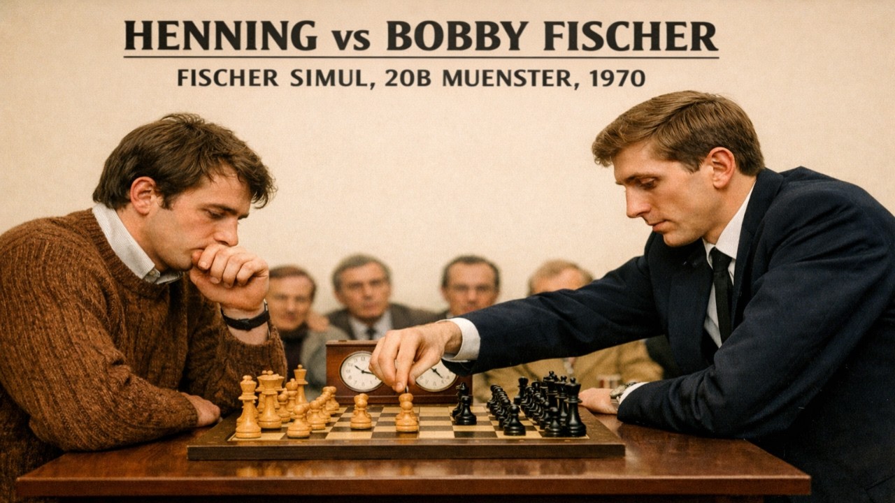 Henning vs Bobby Fischer • Fischer Simul, 20b Muenster, 1970