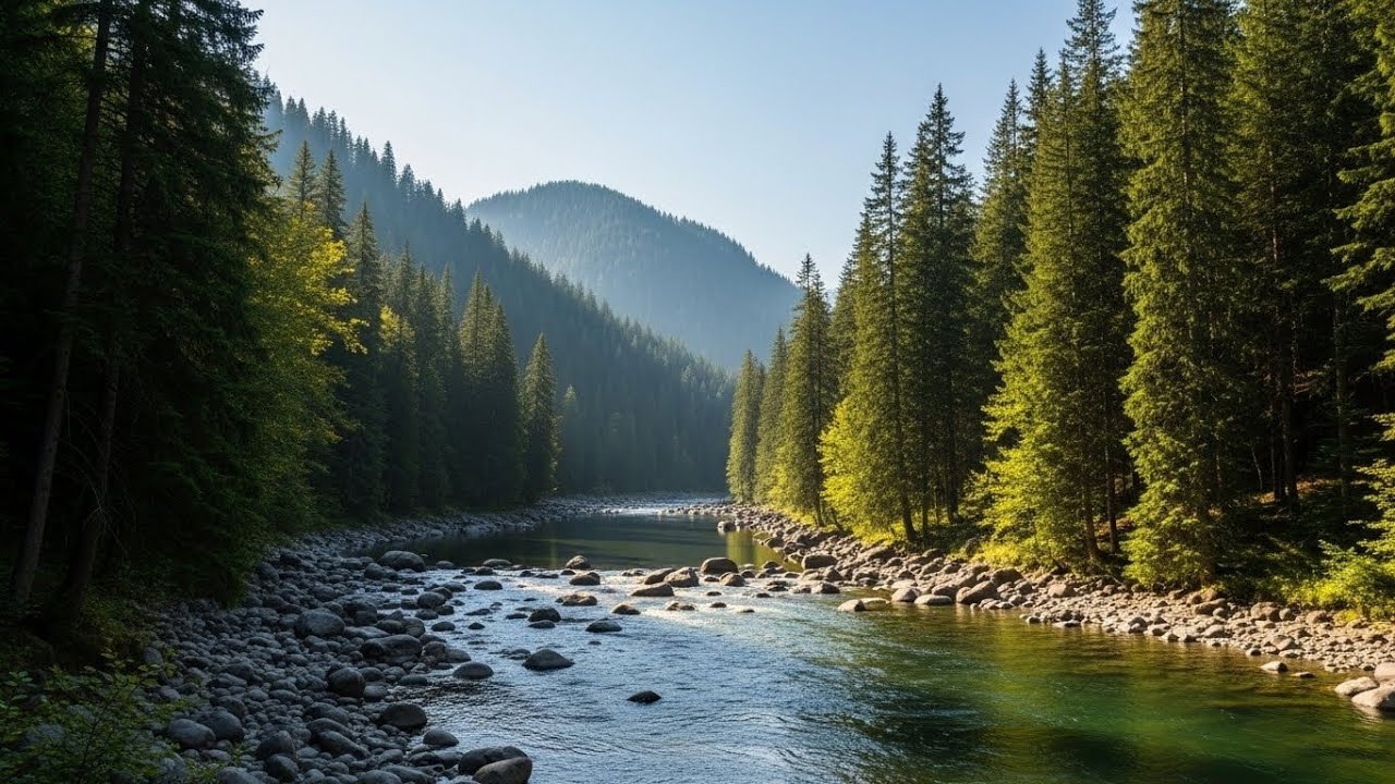 River Flow Through Forest 🌲🌊 Peaceful Soundscape for Sleep and Inner Peace #2152