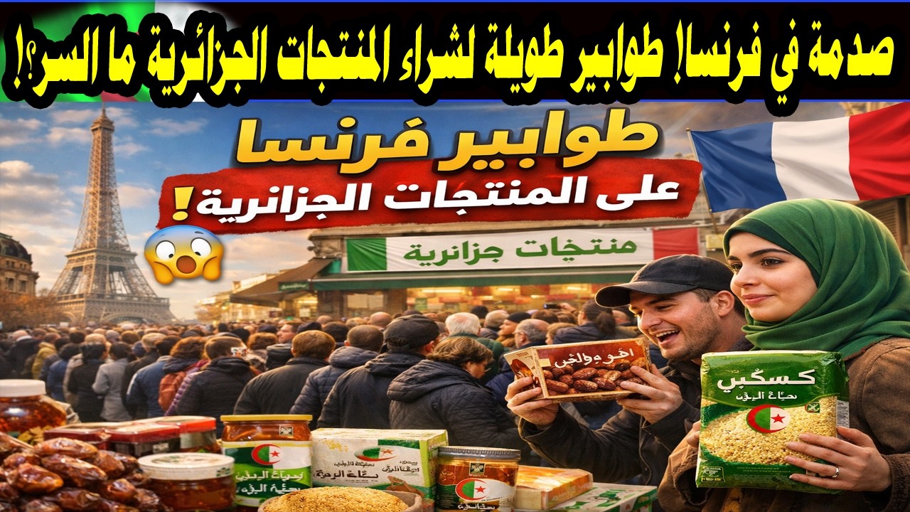 صدمة في فرنسا! طوابير طويلة لشراء المنتجات الجزائرية 🇩🇿… ما السر؟!#الجزائر