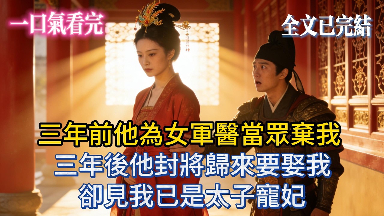 【完結小說】三年前他為女軍醫當眾棄我，三年後他封將歸來要娶我，卻見我已是太子寵妃！#小说推荐 #小说 #爽文 #大女主  #完結
