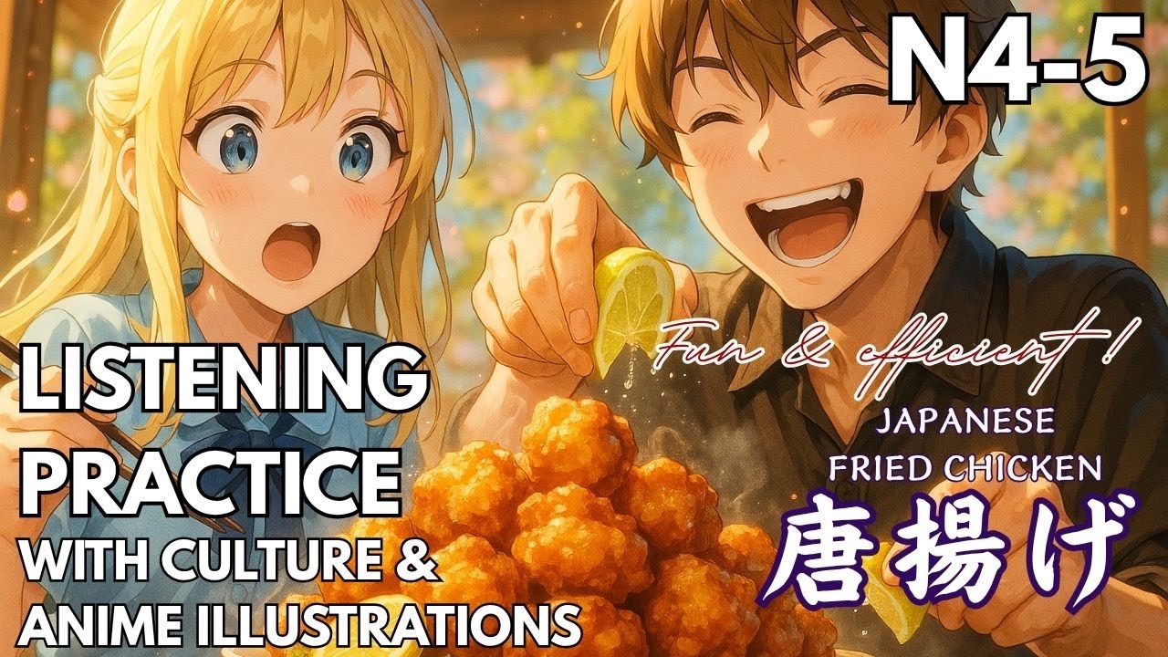 Japanese Listening Practice for Beginners with Anime Illustrations: Japanese Fried Chicken
