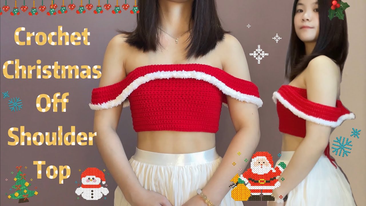 Crochet Off Shoulder Top | Crochet Christmas Top