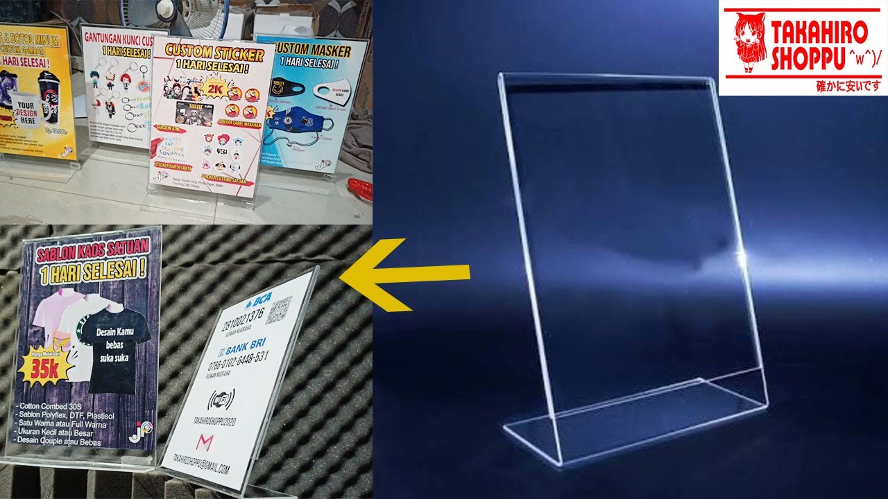 Tutorial membuat Stand Dudukan Tempat Brosur / Papan Promo dari Akrilik