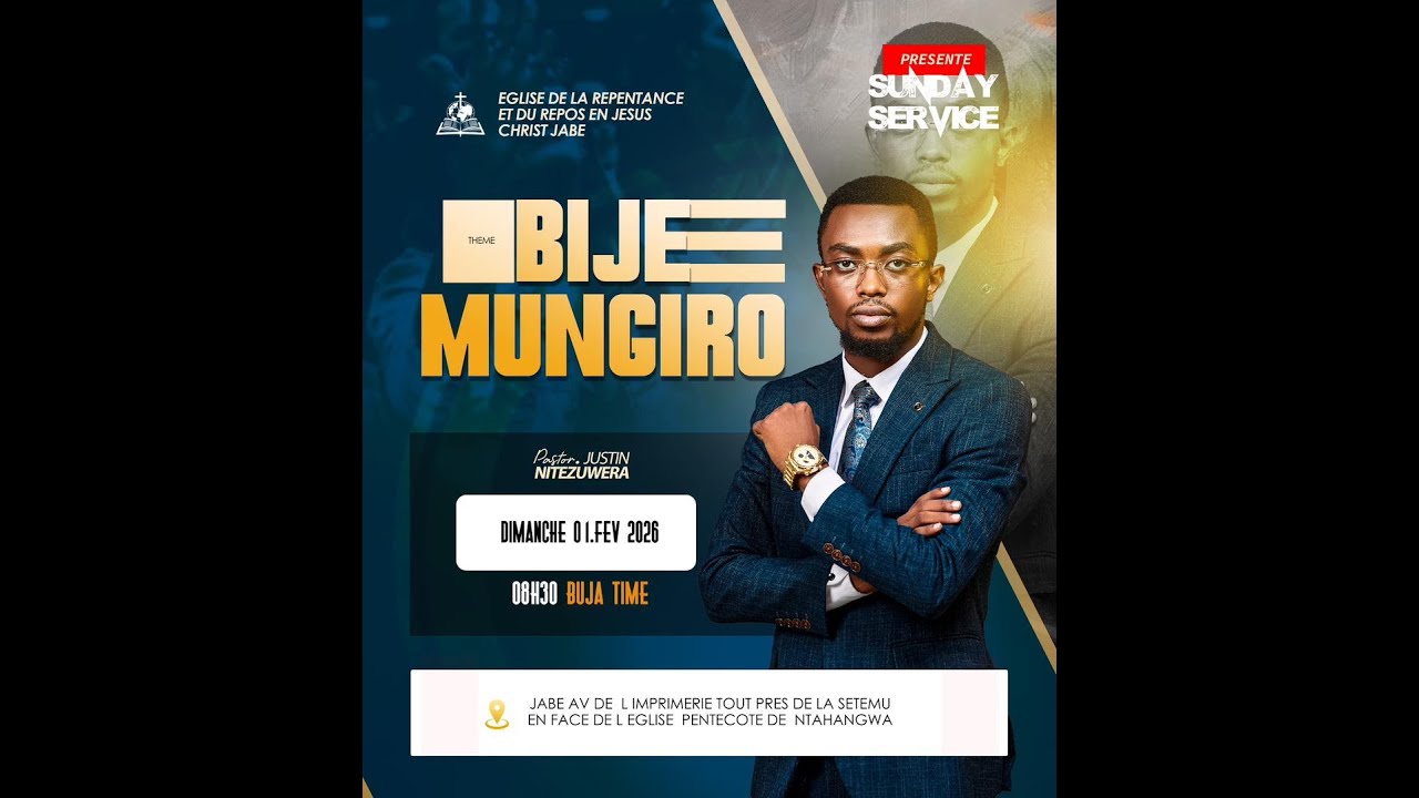 🔴 LIVE SERVICE SUNDAY 01/02/026// REPENTANCE AND REST IN JESUS CHRIST// THEME : BIJE MUNGIRO//