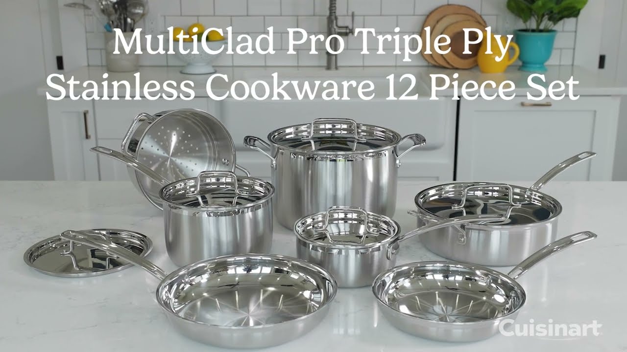 Cuisinart MultiClad Pro Triple Ply Stainless Cookware 12 Piece Set