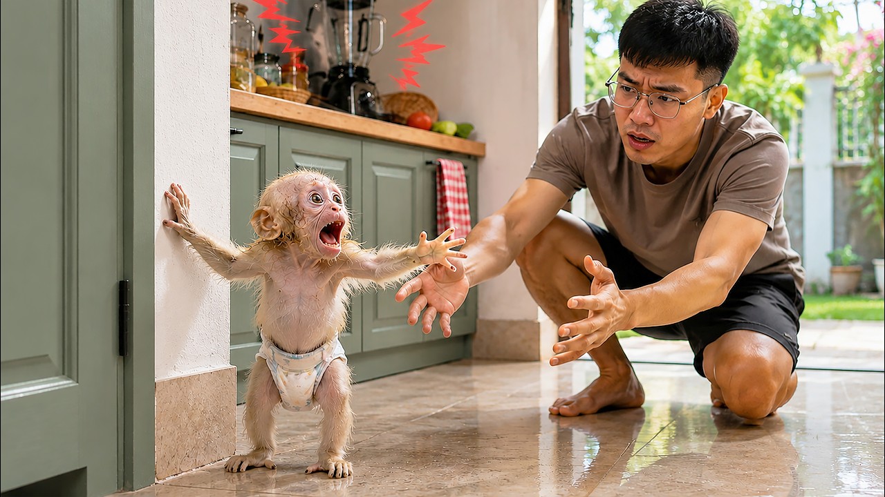 Baby Monkey Hears Something Strange&mdash;Then Desperately Calls for Dad😨